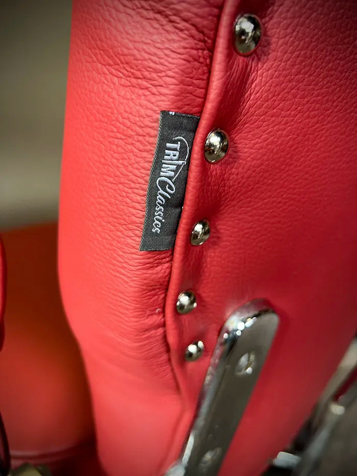 Red Leather Barber Chair detail
